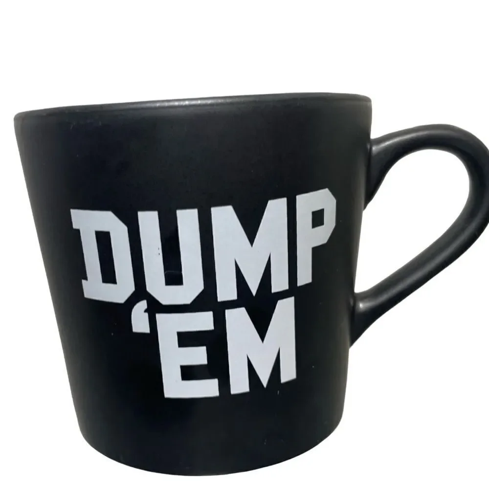 Black Ceramic Mug with White Print
